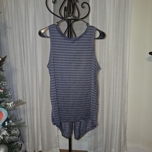 Lululemon Athletica Navy Striped Tank Top